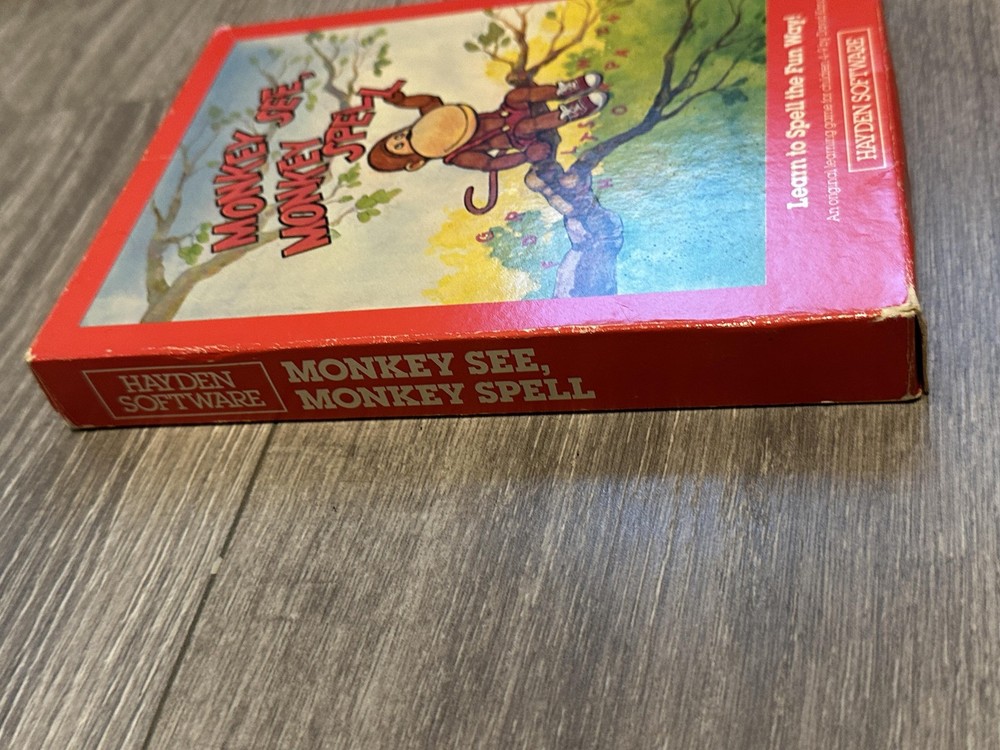 Vintage Hayden Software Monkey See Monkey Spell Spelling Computer Game Boxed