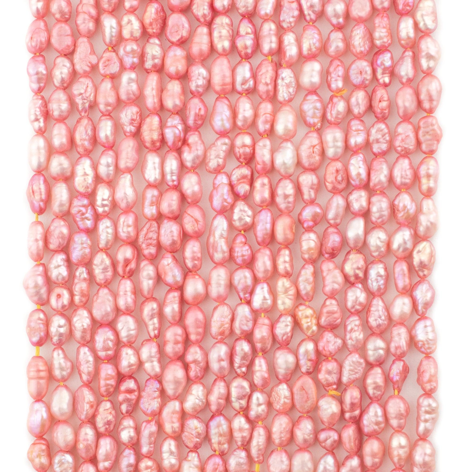 Blush Red Vintage Japanese Rice Pearl Beads 3mm Pink Oval 16 Inch Strand