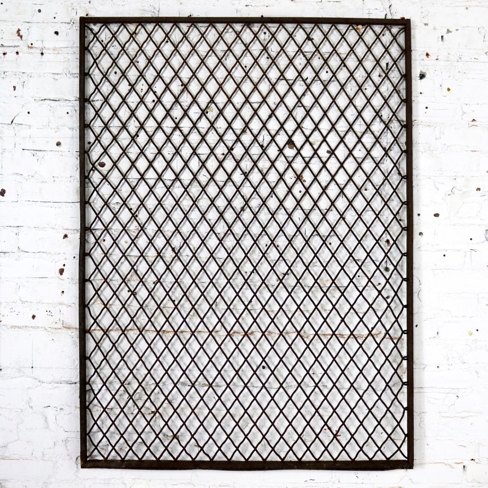 Antique Primitive Industrial Woven Wire Window Security Guard