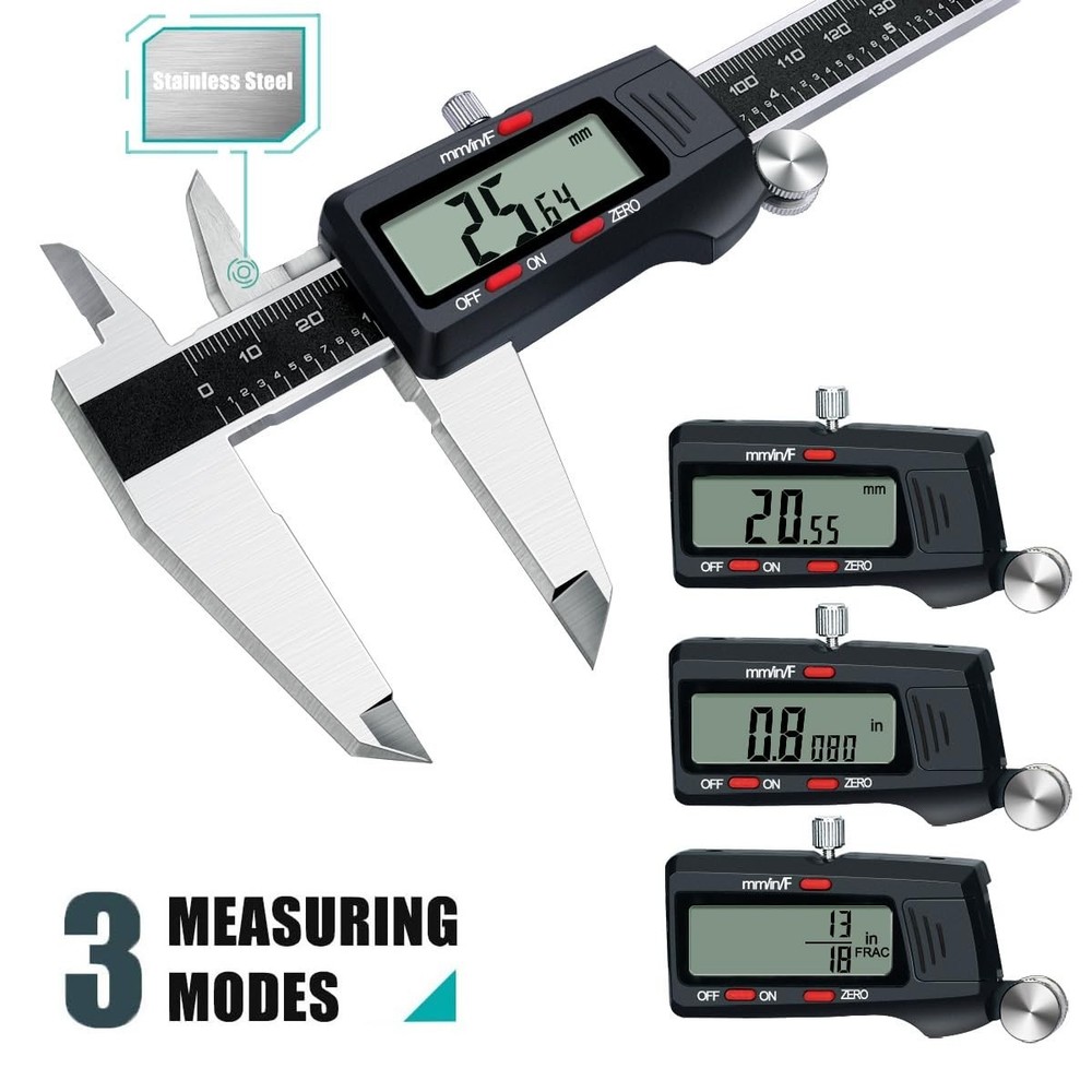 8 Inch Stainless Steel Digital Micrometer Caliper with 3 Unit Conversion