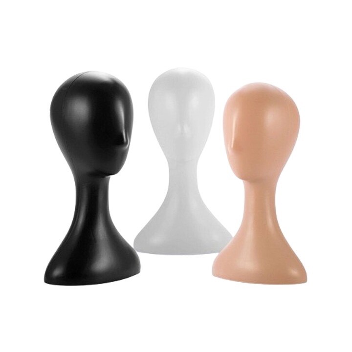 Female Plastic Mannequin Head Model Wig Hair Display Stand for Practicing Model