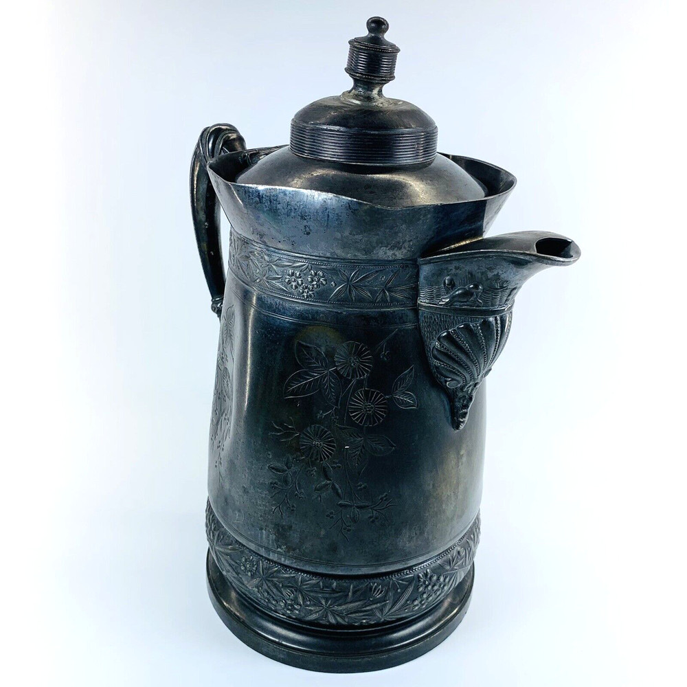 Antique Simpson Hall Miller Silver Plated Water Pitcher Jug. #387