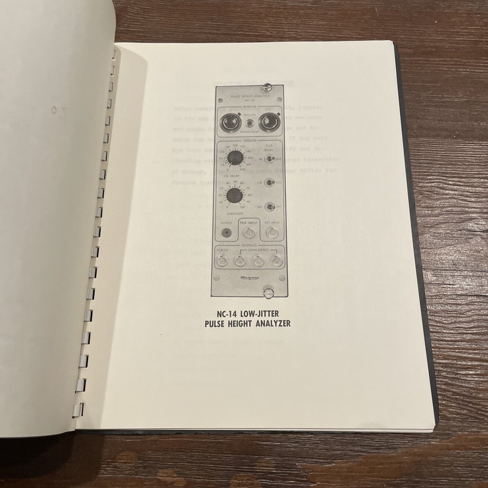 Hamner NC-14 Low-Jitter Pulse Height Analyzer Instructions Manual