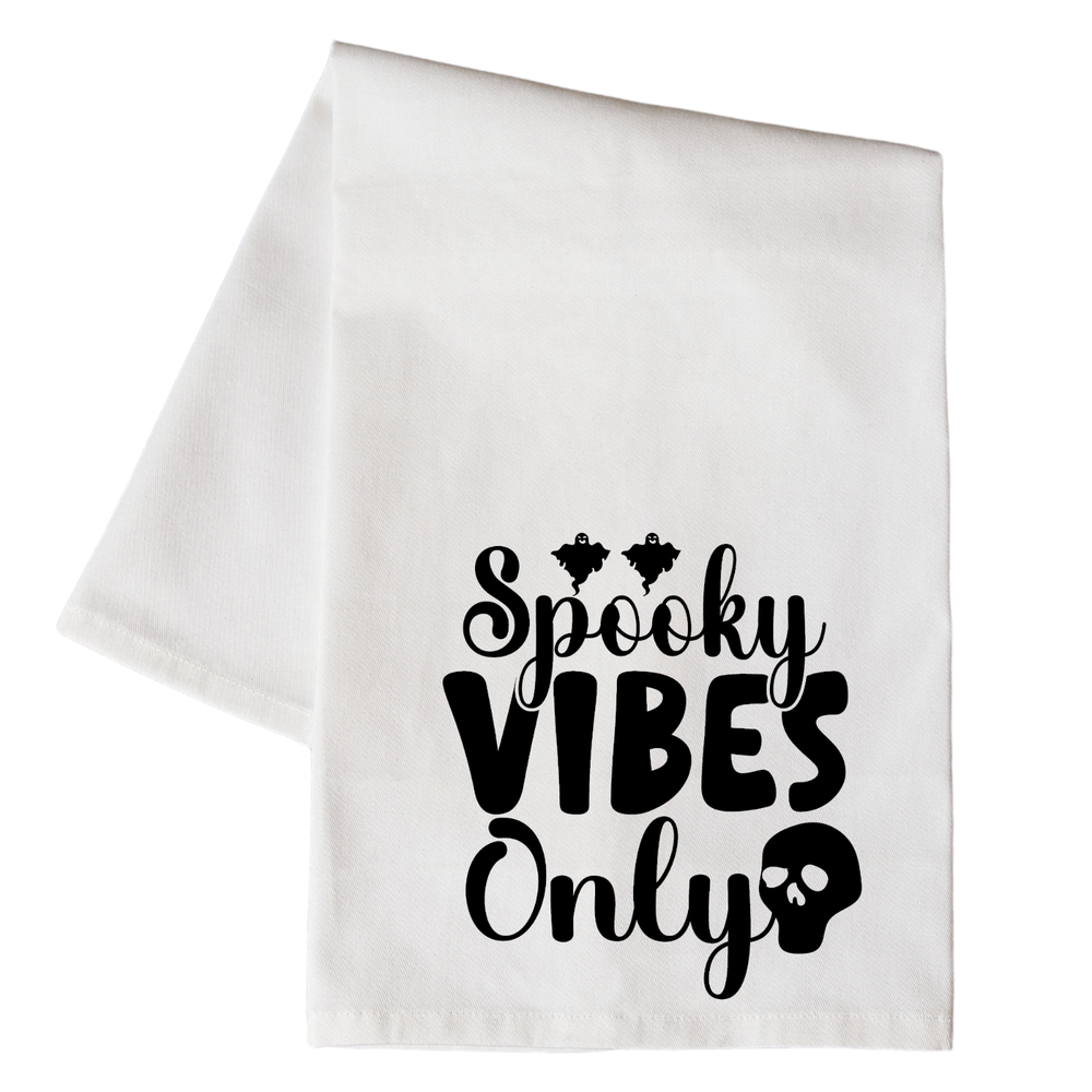 SPOOKY VIBES ONLY Kitchen Floursack Towel