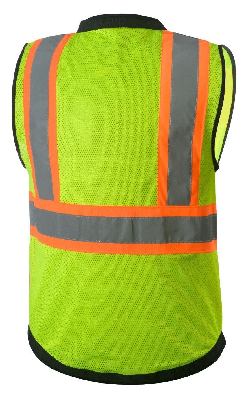 Surveyor Black/ Yellow Two Tones Safety Vest, ANSI/ ISEA Photo ID Pocket (802)