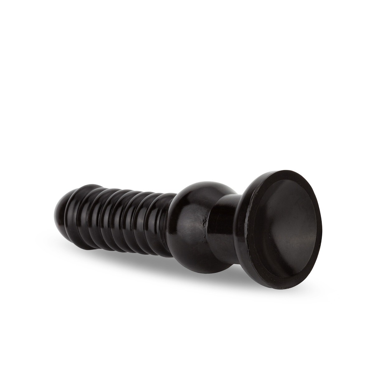 Huge 9.5" XL Black Ribbed Anal Training Stretching Dildo Butt Plug Anal Sex Toy