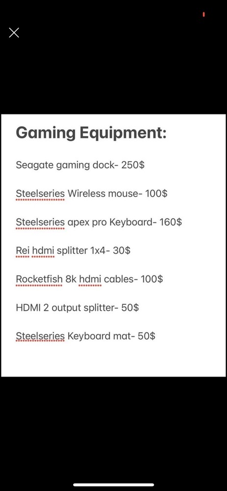 gaming equipment