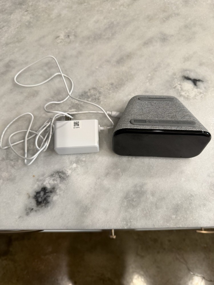 Lenovo Smart Clock Essential Gray Fabric Rectangular Wired Smart Speaker