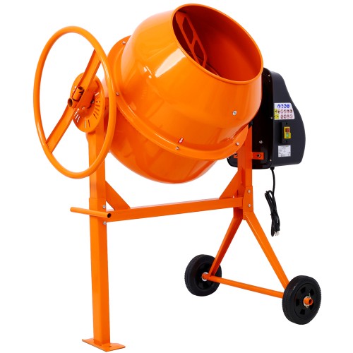 5 Cu. Ft Electric Concrete Mixer Machine Portable Power Cement Mixers for Fodder