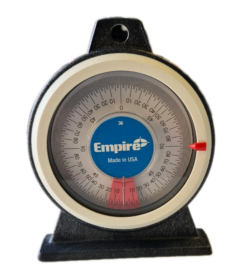 Empire 36 Magnetic Polycast Protractor – 360° Dial, Adjustable Pointer