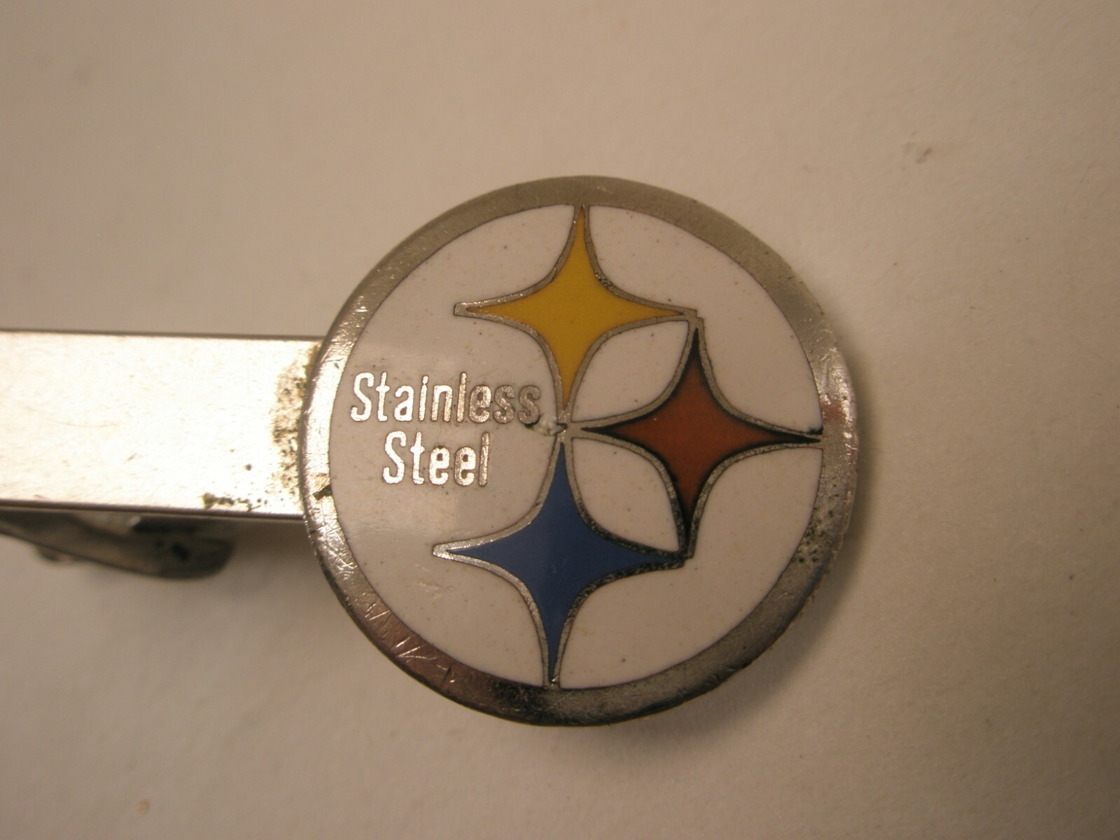 Steelers Pittsburgh Stainless Steel Logo Vintage Tie Bar Clip