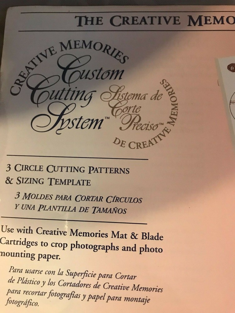 NEW ~ CREATIVE MEMORIES CUSTOM CUTTING SYSTEM ~ 3 CIRCLE PATTERNS & TEMPLATE