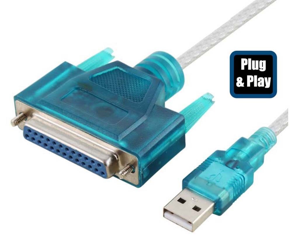 DB25 Parallel Port To USB 2.0 Adapter Cable For Printer Use Only - Plug And Play