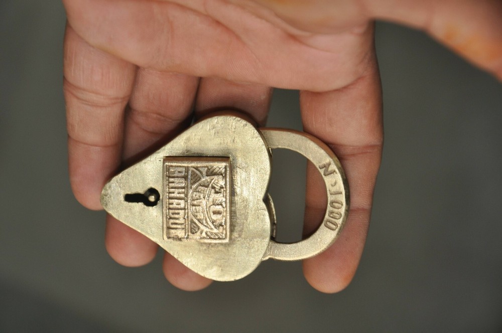 3 Pc Vintage Brass Different Shape & Size Handcrafted Padlocks