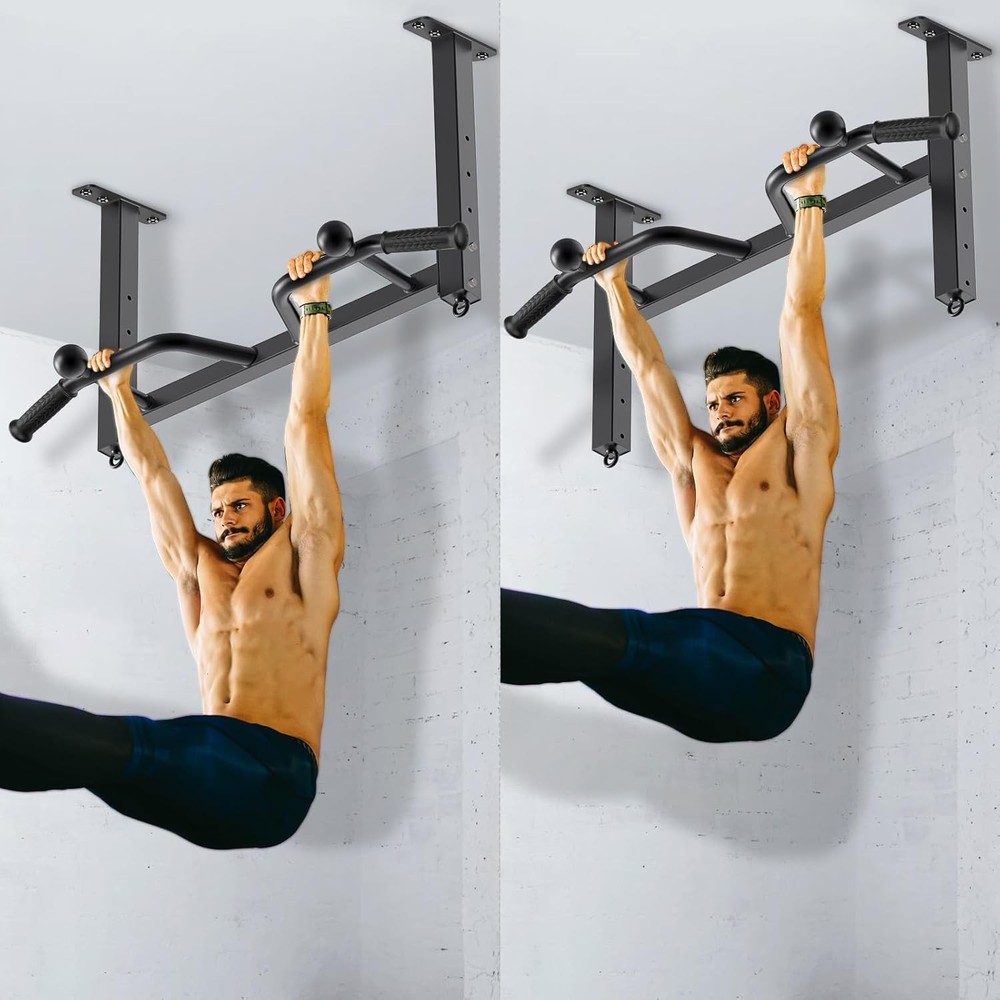 32" Ceiling Mounted Pull up Bar Heavy Duty Highly Adjustable Multifunctional Chi