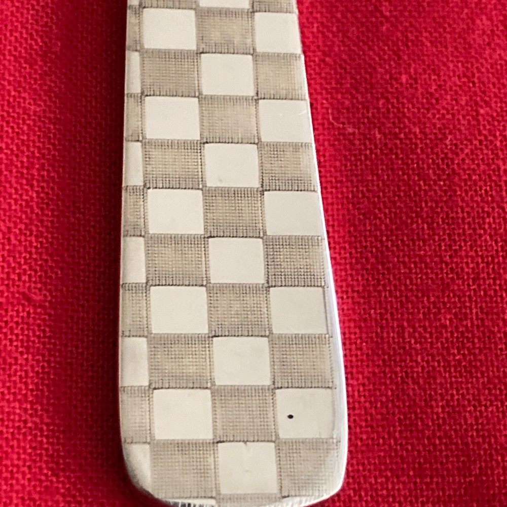 Ramson Unknown Pattern Checkered Dinner Knife 7 1/2" Stainless Steel Flatware