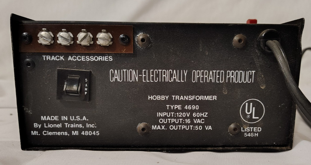 Lionel Type MW Solid State Transformer Model 4690 Tested Working