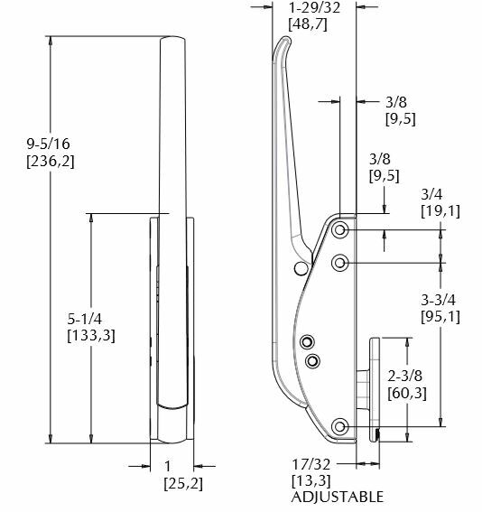 Kason 533D Series Edgemount Latch Complete Set