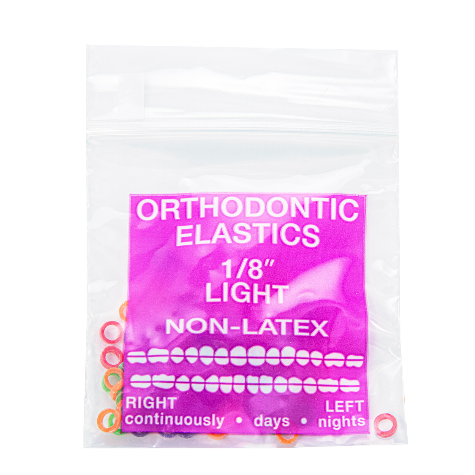 Dental Orthodontic Intra oral Elastic Neon Rubber Bands Elastics Brace Non-latex