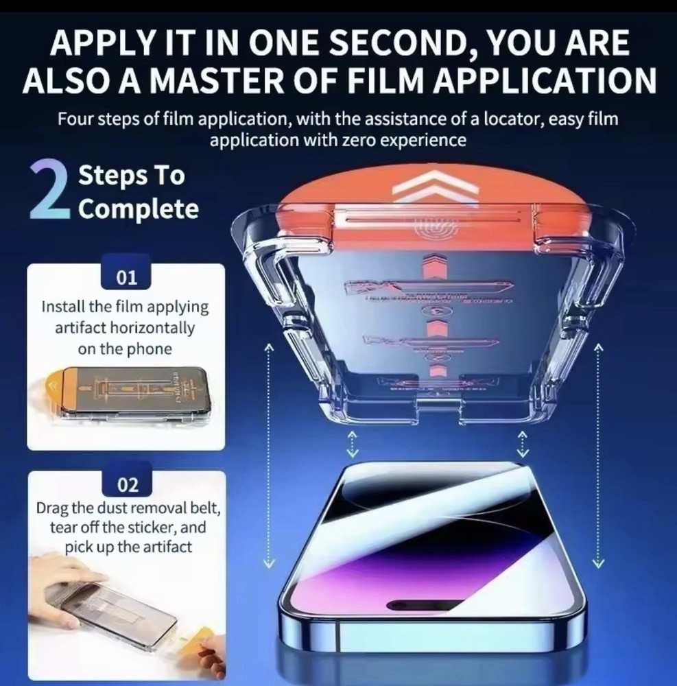 3pcs For iPhone 17 Pro Max Tempered Glass Screen Protector+Simple Tool