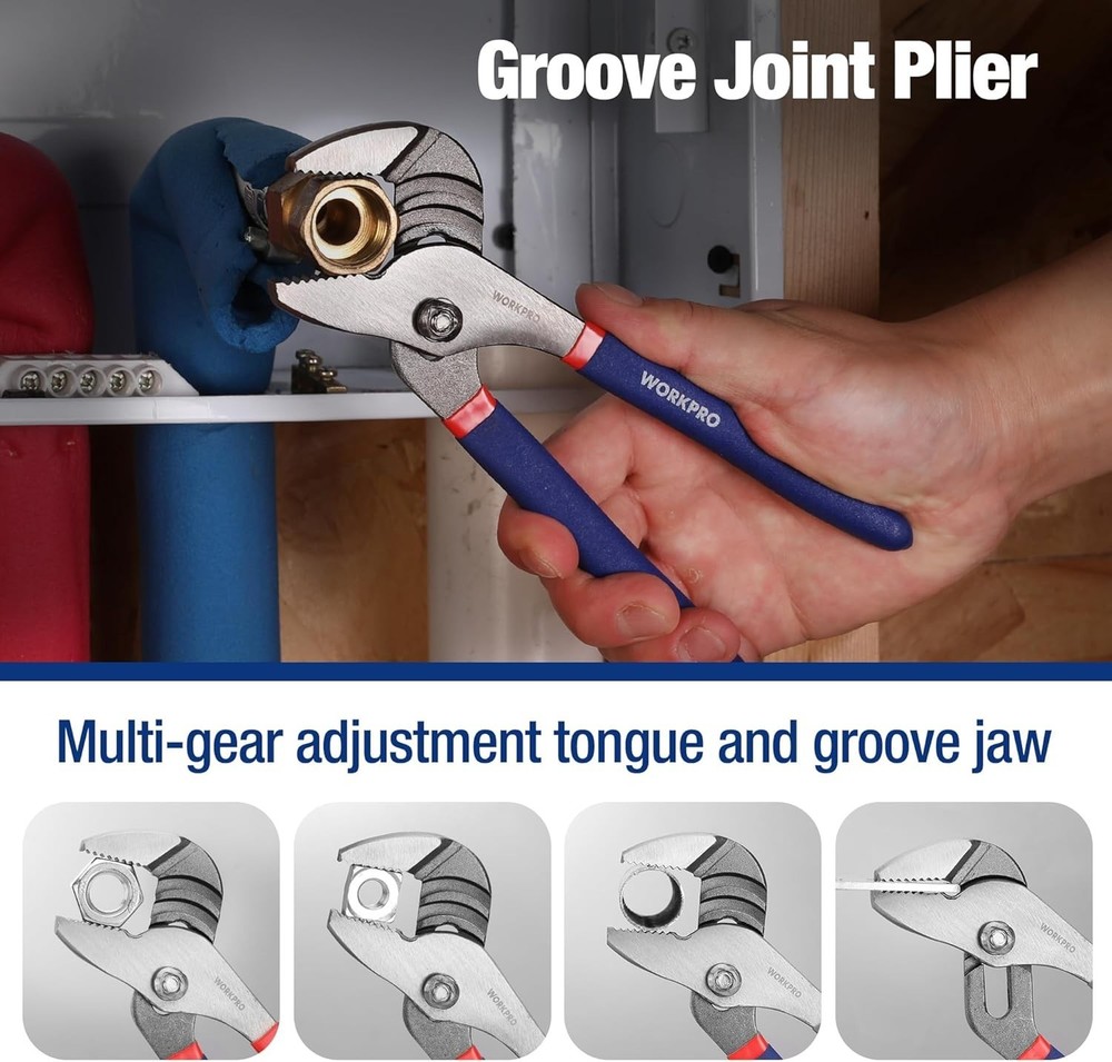 Versatile 7-Piece Pliers Set - Includes Groove Joint, Long & Slip Joint Tools