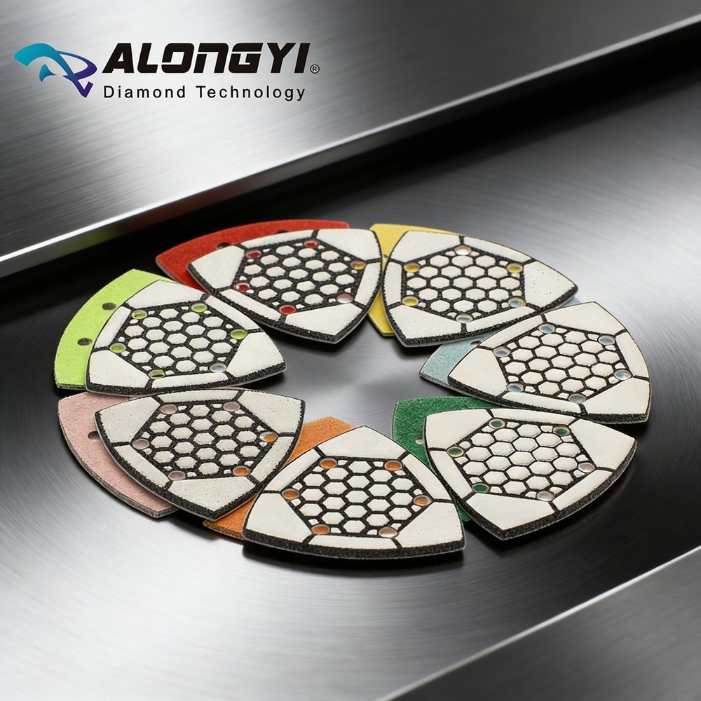 3"7PcsTriangular Oscillating Sanding Pad for Dry Grinding Concrete Stone Edges
