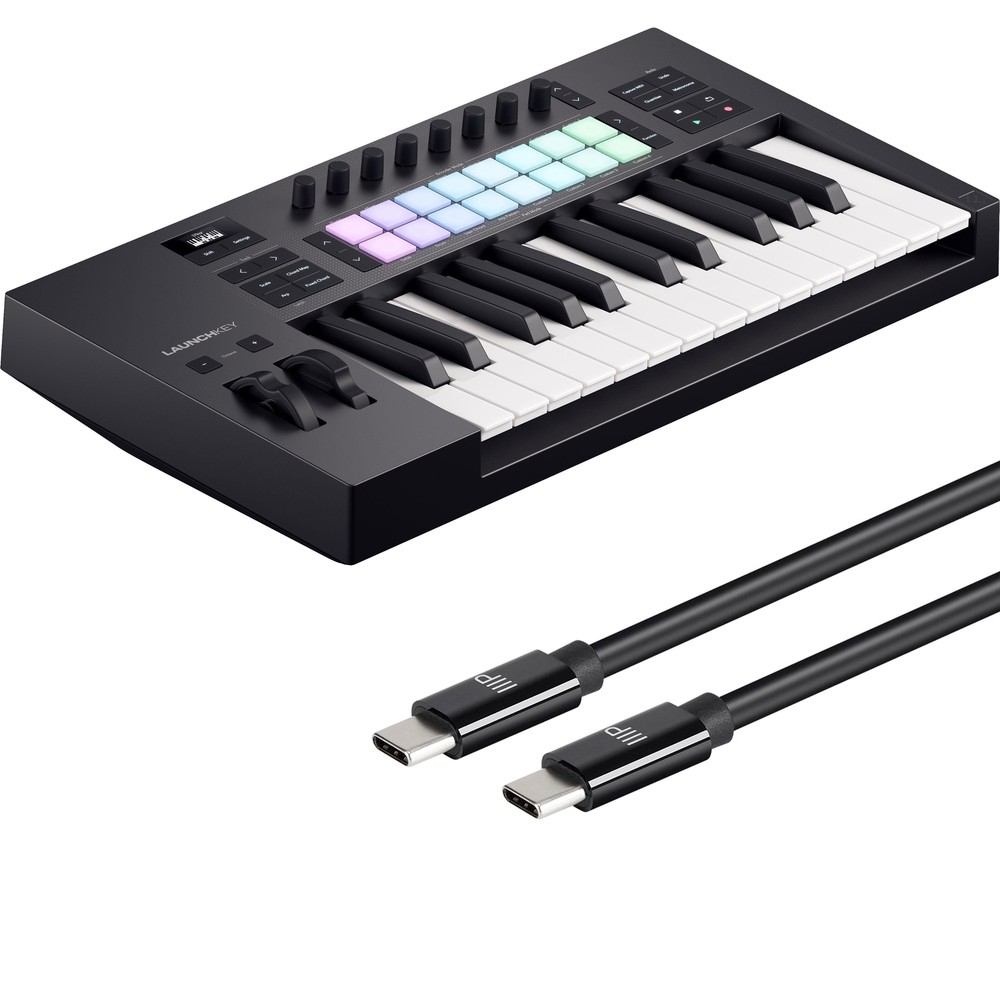 Novation Launchkey 25 Mk4 Keyboard Controller USB-C CABLE KIT