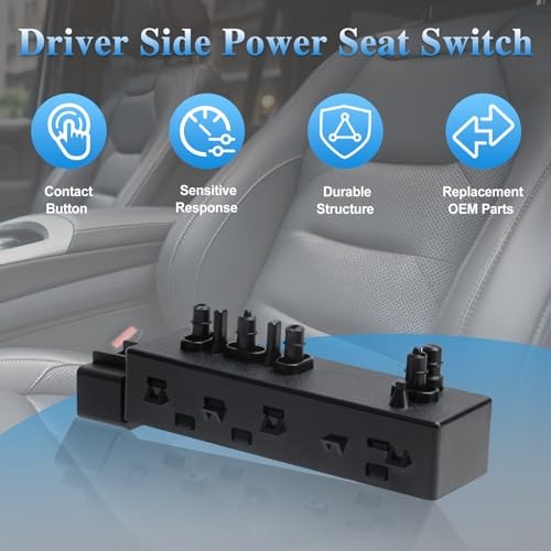 Power Seat Switch Front Driver Adjustment Switch - Compatible with 2010 Models