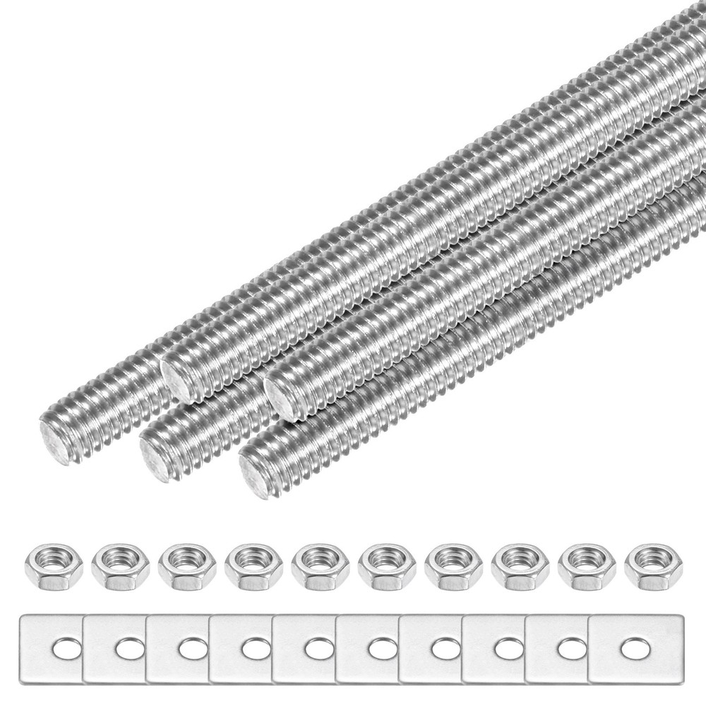 5-Set Fully Threaded Rod, M4x65mm Right Hand Thread Bar Studs with Nuts