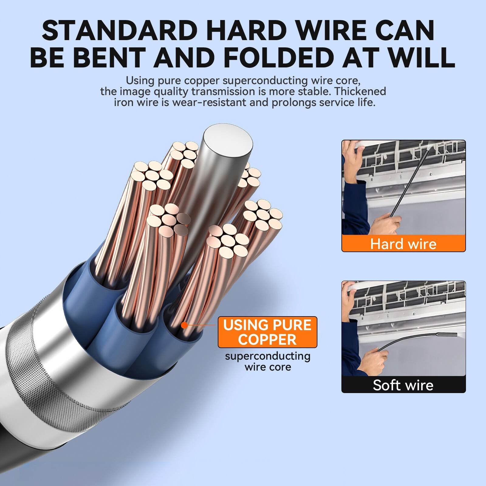 1080P LED Handheld Industrial Endoscope Borescope 8mm Inspection Snake Camera