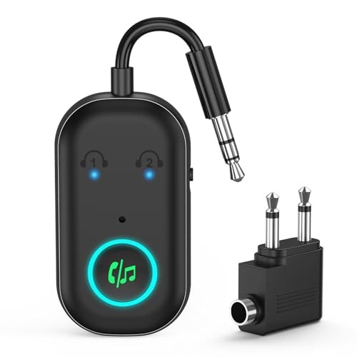 Bluetooth 5.3 Transmitter Receiver, Airplane Bluetooth Adapter for 2