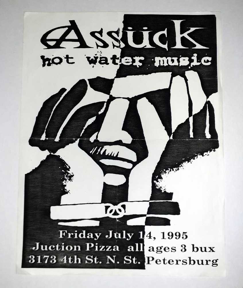 ASSUCK HOT WATER MUSIC Flyer 1995 Punk Emo Grindcore Florida