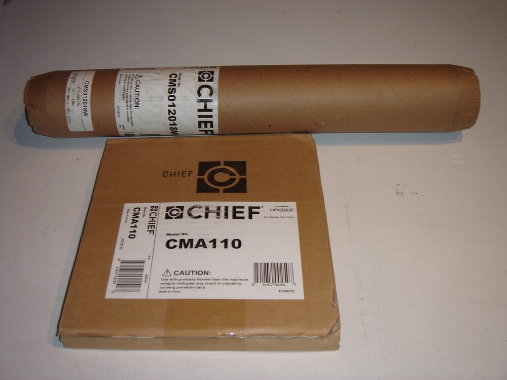 CHIEF Bundle CMA110 & CMS012018W Ceiling Plate 12-18" Adjustable Ext. Column NEW