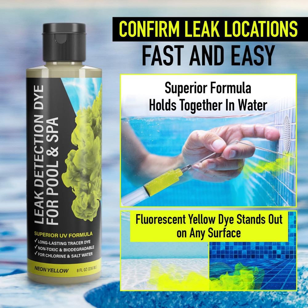 Pool Leak Detection Dye Kit - with 2 Precision Applicators - 75+ Tests - Superio