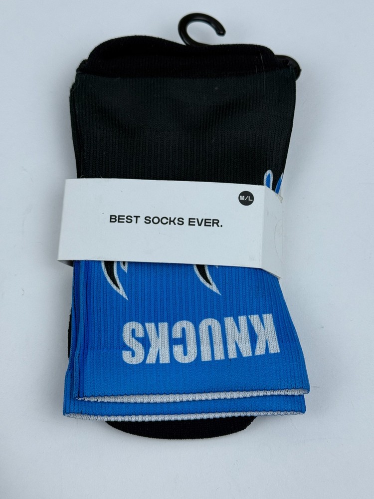 Custom Lab Thrill Knucks Socks SIZE Medium/Large Blue/Black Flames