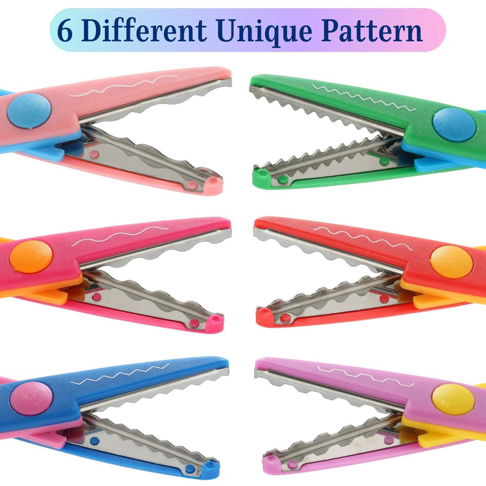 Mr. Pen Craft Scissors - Decorative Edge, 6 Pack, Zig Zag, Bright