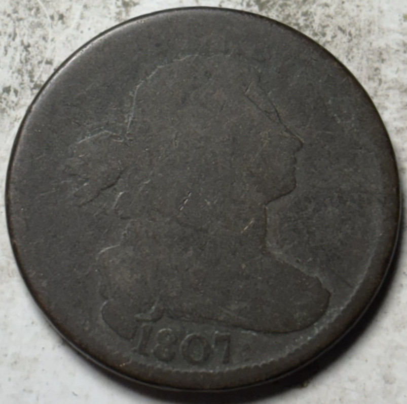 1807 1c Draped Bust Large Cent. Attractive Circulated Example!