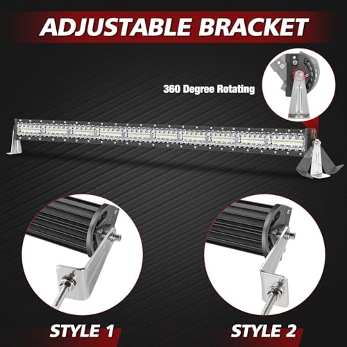 LED Light Bar Side Mounting Brackets 2PCS, Adjustable Universal Side Mount