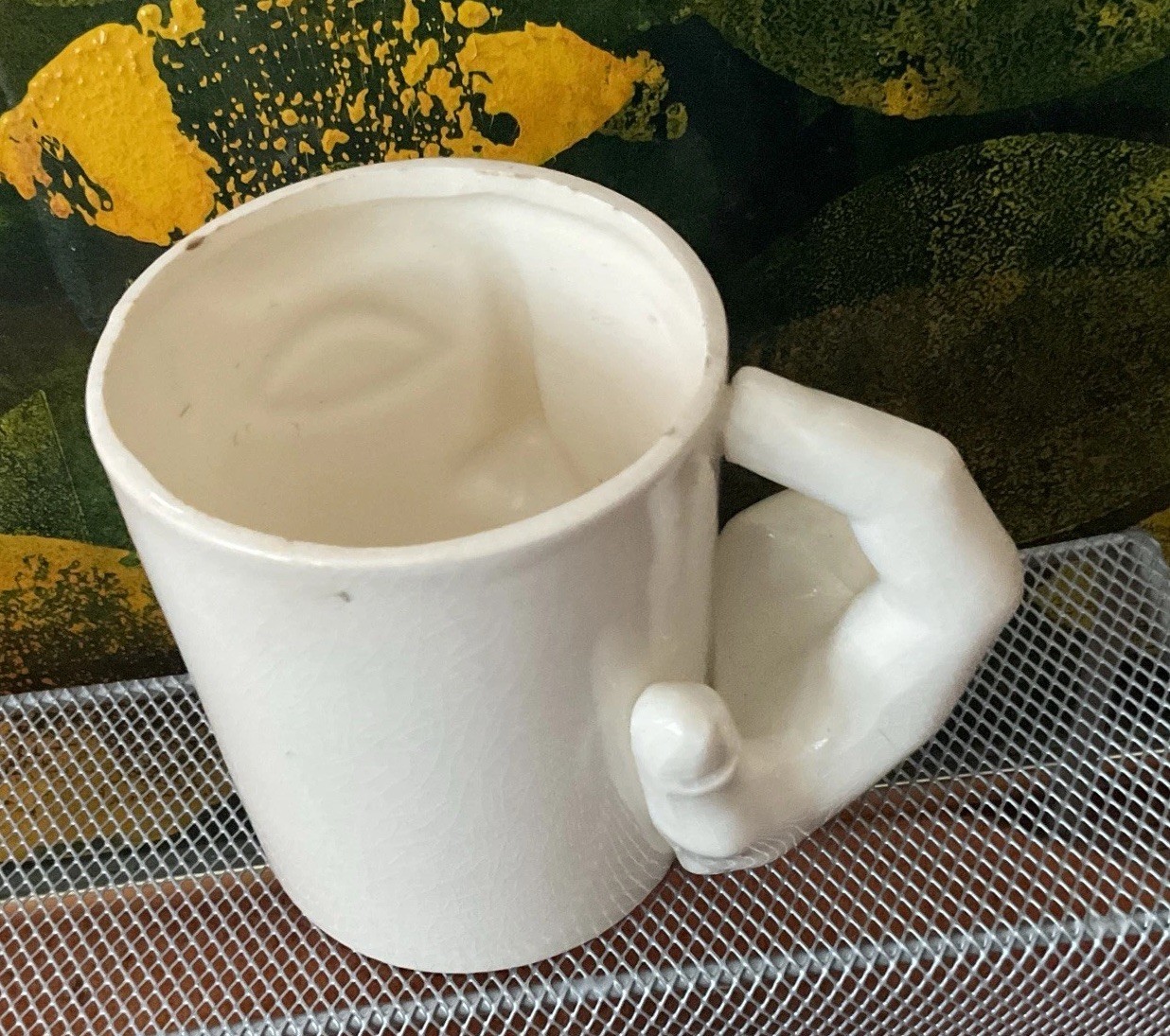 Vintage 1960’s MCM Abstract Ceramic - Think Drink Coffee Cup Mug Promo