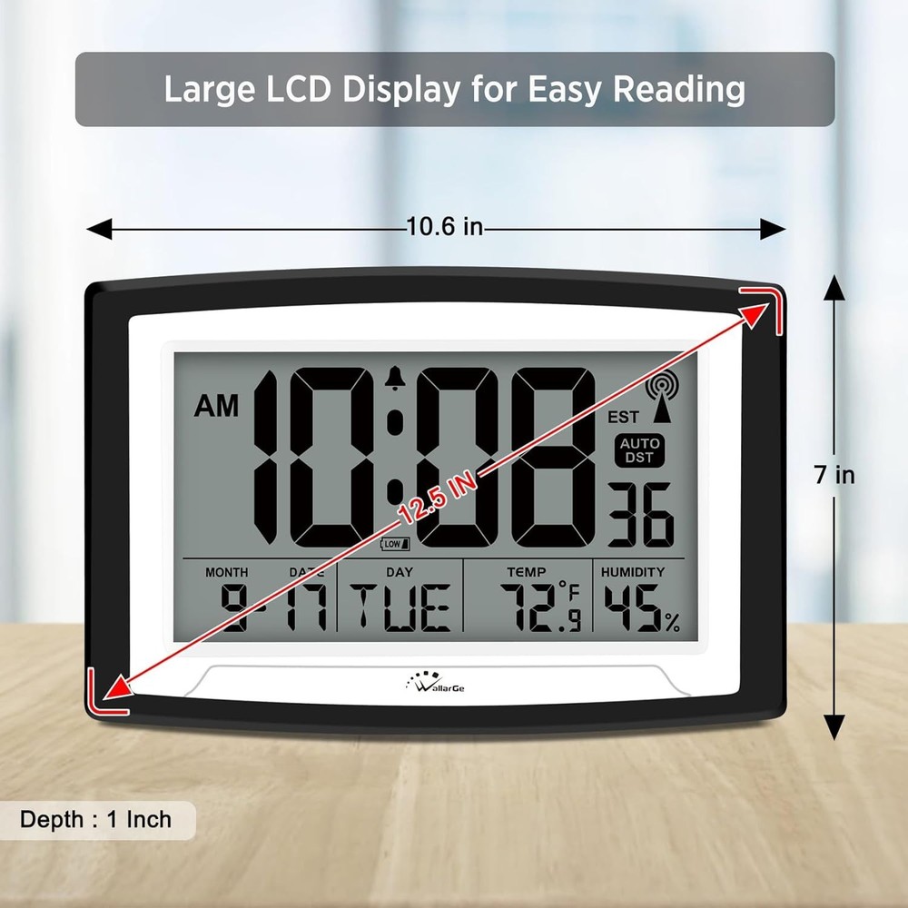 Atomic Digital Clock Auto Set with Temperature and Humidity