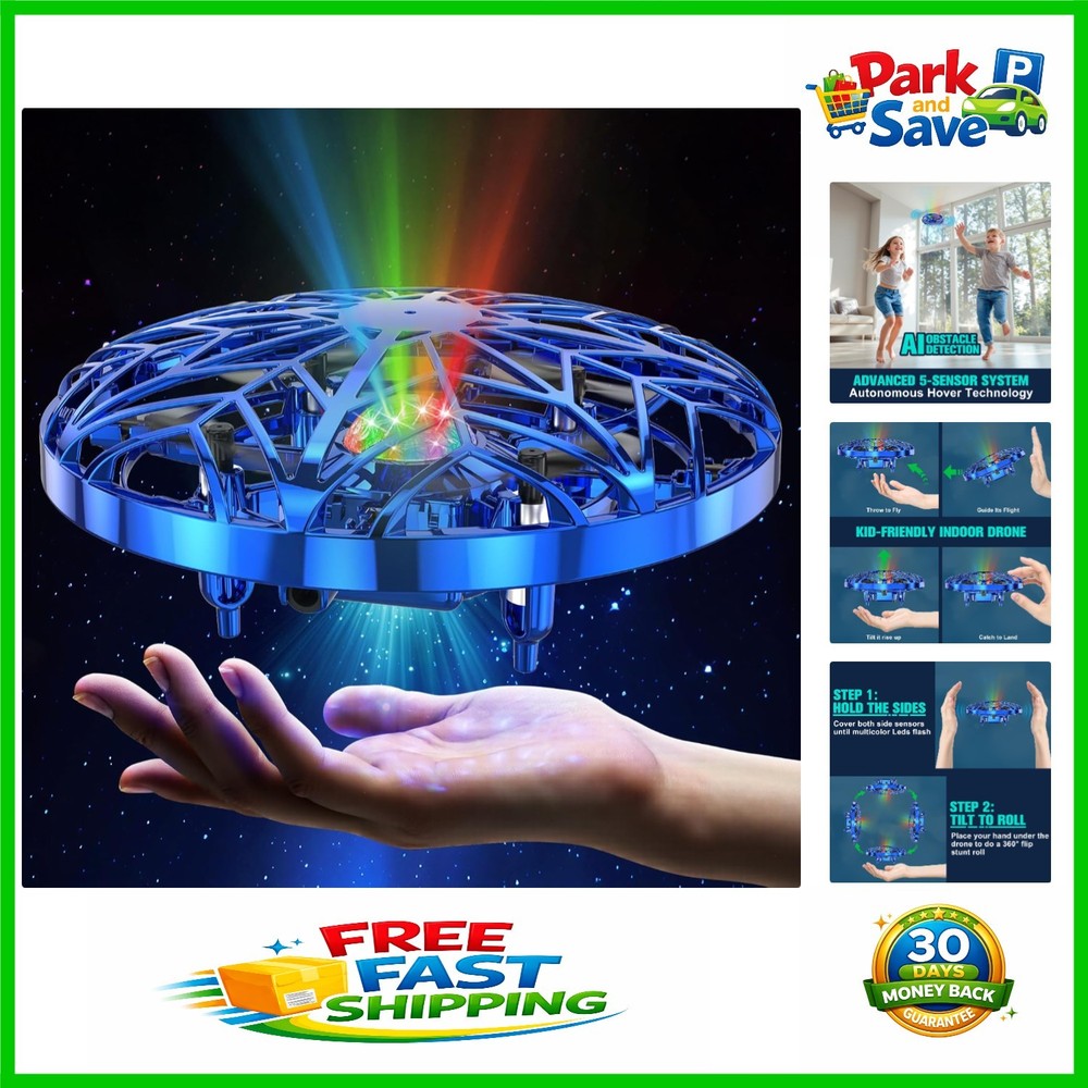 Interactive Kids Drone with Obstacle Avoidance - Rechargeable Mini Quadcopter