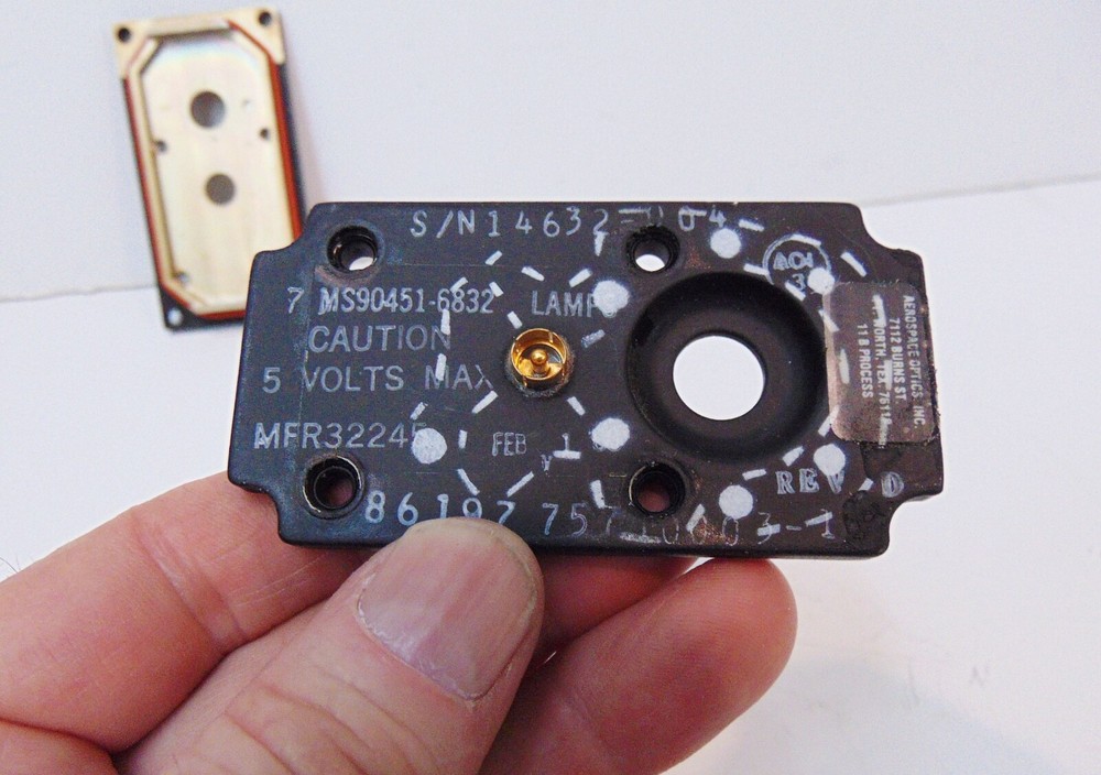 F-16 Instrument Panel Navigation Mode Switch Edge Lighted Panel & Back Plate