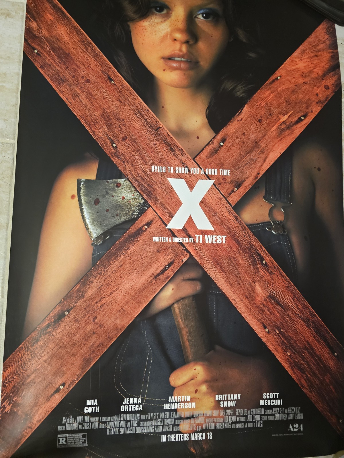 "X" Original D/S 27x40 Theater Movie Poster Mia Goth Jenna Ortega Brittany Snow