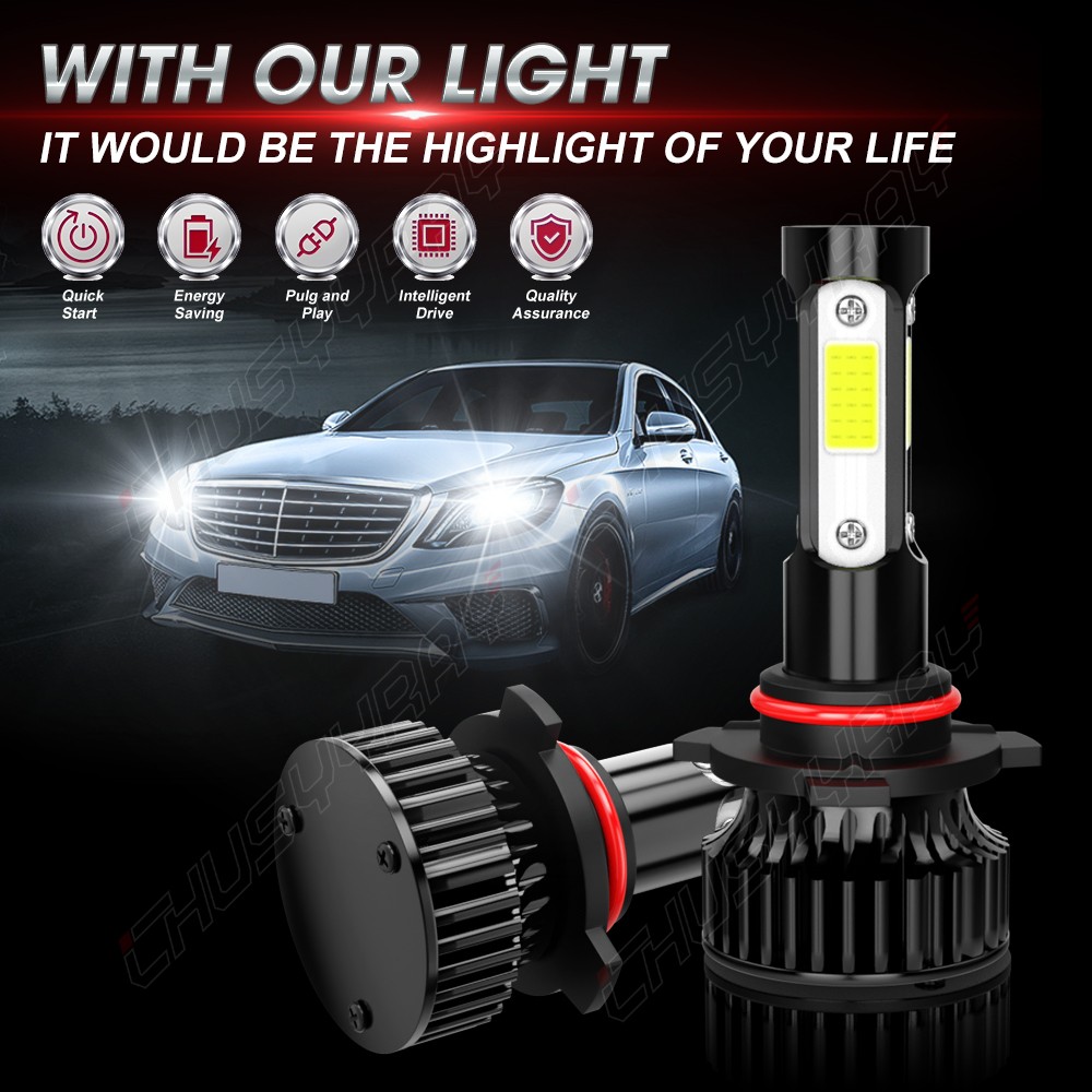 9005 H11 LED HEADLIGHT KIT Combo Bulbs 10000K High&Low Beam Super Bright White