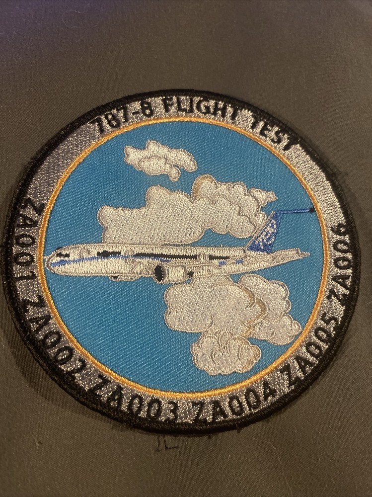 787-8 Flight Test Patch. ZA001 thru ZA006. Unique and New Patch. Very Rare Patch