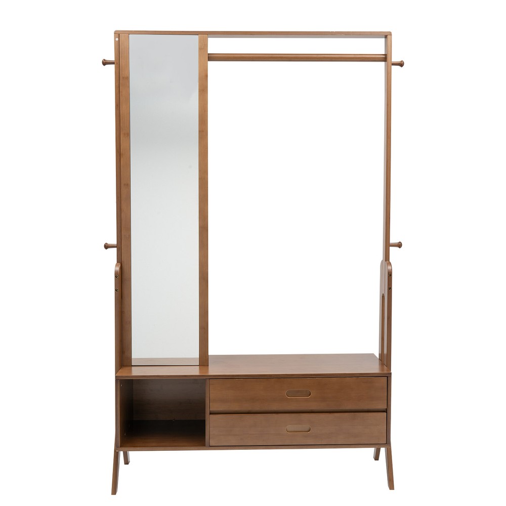 Bamboo Multi-function Hall Tree for Entryway Rack Shoe Storage Hanger Bench Set