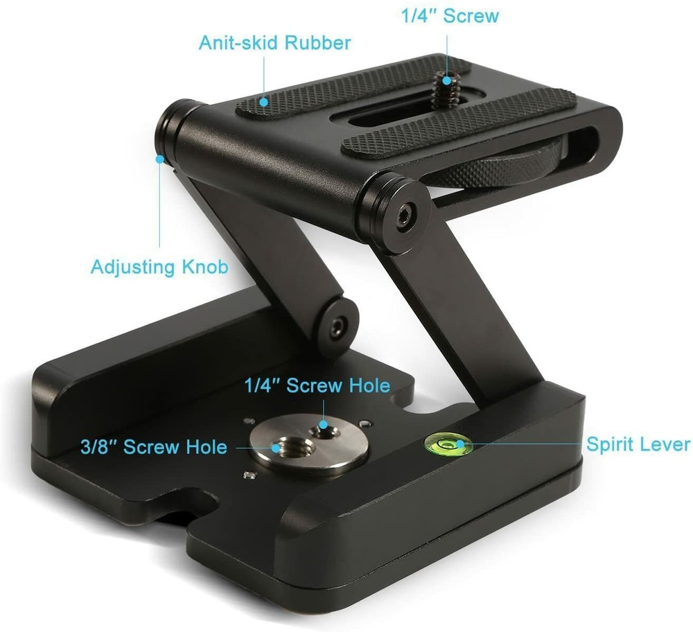 Z Folding Quick Release Plate Stand Vertical Camera Holder Macro Pan Tilt Head