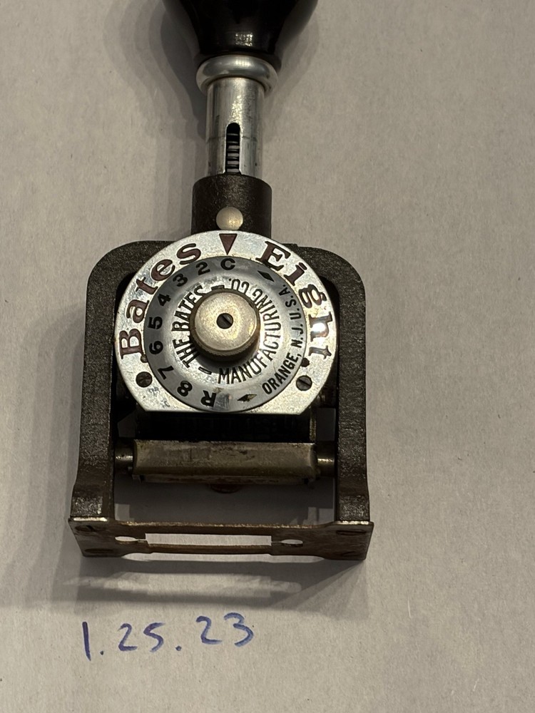 Bates Numbering Machine Style E 6-Wheel Working Serial B803743 USA