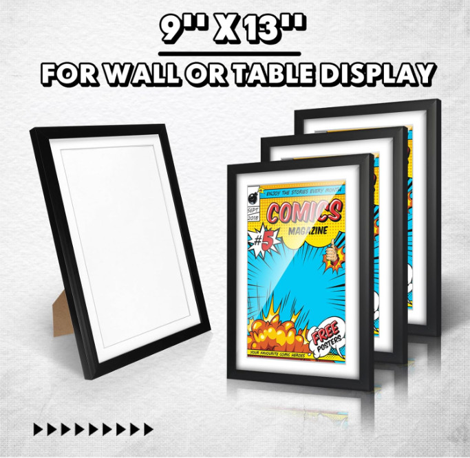 Geetery 16 Pack Comic Book Frames UV Protection Wall or Tabletop Display