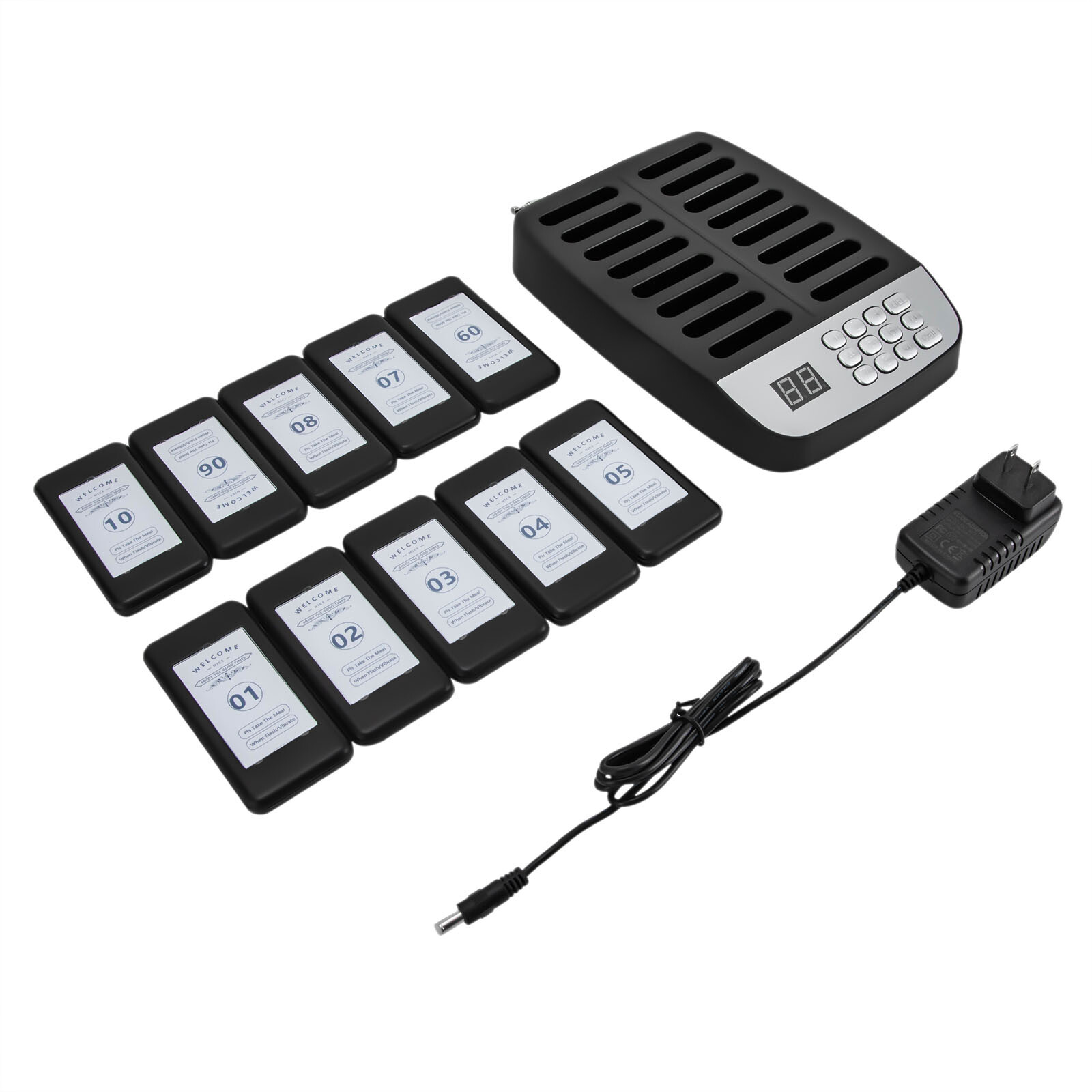 Restaurant Pager System 10 Pagers Wireless Calling System Set for Church Nurse